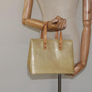 LOUIS VUITTON Monogram Vernis Reade PM Hand Bag Beige M91334 LV Auth 120540-21