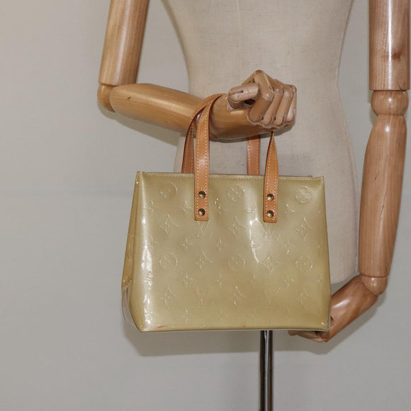 LOUIS VUITTON Monogram Vernis Reade PM Hand Bag Beige M91334 LV Auth 120540