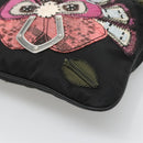 PRADA Butterfly Shoulder Bag Nylon Black Silver Auth 120559-14