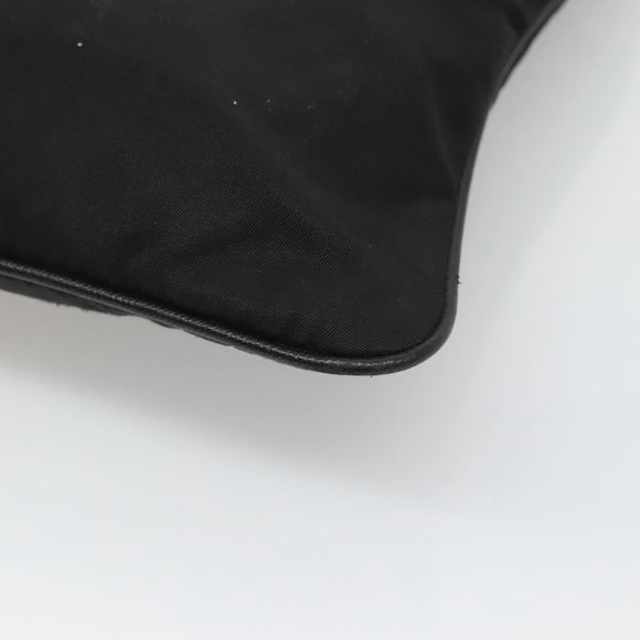 PRADA Butterfly Shoulder Bag Nylon Black Silver Auth 120559