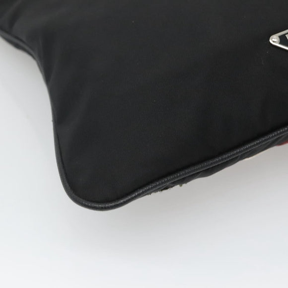 PRADA Butterfly Shoulder Bag Nylon Black Silver Auth 120559