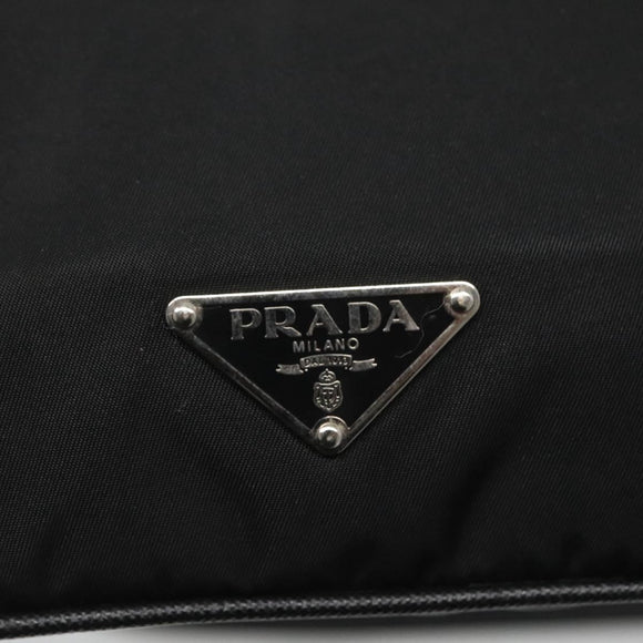 PRADA Butterfly Shoulder Bag Nylon Black Silver Auth 120559