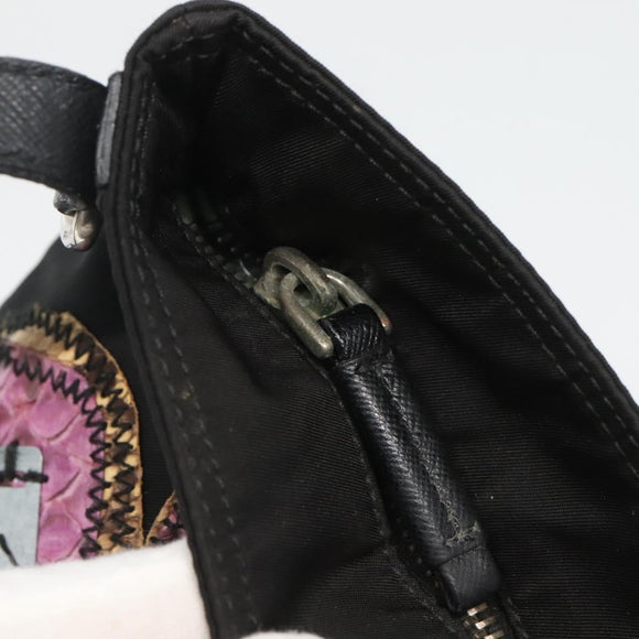 PRADA Butterfly Shoulder Bag Nylon Black Silver Auth 120559