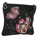 PRADA Butterfly Shoulder Bag Nylon Black Silver Auth 120559-1