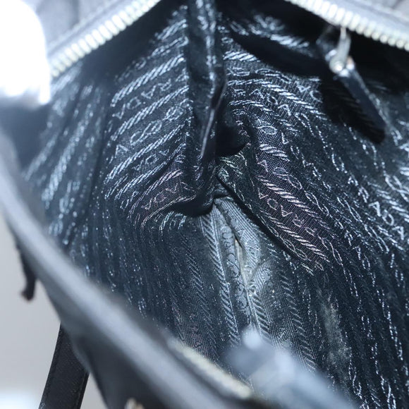 PRADA Butterfly Shoulder Bag Nylon Black Silver Auth 120559