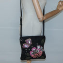 PRADA Butterfly Shoulder Bag Nylon Black Silver Auth 120559-23