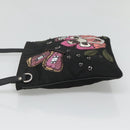 PRADA Butterfly Shoulder Bag Nylon Black Silver Auth 120559-4