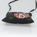 PRADA Butterfly Shoulder Bag Nylon Black Silver Auth 120559-5
