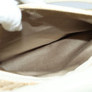 Miu Miu Hand Bag Leather Straw 2way Beige Gold Auth 120561-24
