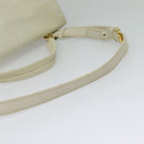 Miu Miu Hand Bag Leather Straw 2way Beige Gold Auth 120561-9