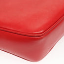 CELINE Shoulder Bag Leather Red Gold Auth 120568-12