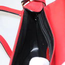 CELINE Shoulder Bag Leather Red Gold Auth 120568-19
