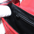 CELINE Shoulder Bag Leather Red Gold Auth 120568-20