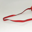 CELINE Shoulder Bag Leather Red Gold Auth 120568-7