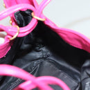 Gianni Versace Shoulder Bag Canvas Pink Gold Auth 120571-19