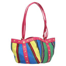 Gianni Versace Shoulder Bag Canvas Pink Gold Auth 120571-1