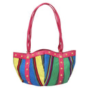 Gianni Versace Shoulder Bag Canvas Pink Gold Auth 120571-13