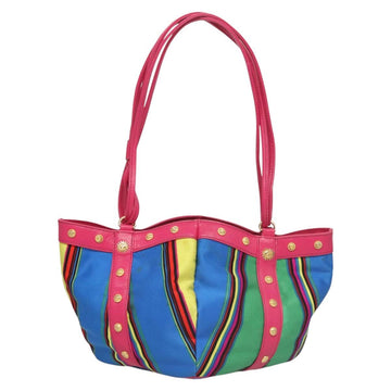 Gianni Versace Shoulder Bag Canvas Pink Gold Auth 120571 - 0