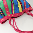 Gianni Versace Shoulder Bag Canvas Pink Gold Auth 120571-7