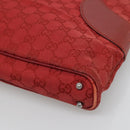 GUCCI GG Canvas Hand Bag Red Silver 113015 Auth 120586-9