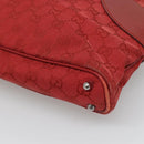 GUCCI GG Canvas Hand Bag Red Silver 113015 Auth 120586-15