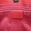 GUCCI GG Canvas Hand Bag Red Silver 113015 Auth 120586-17