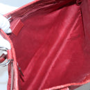 GUCCI GG Canvas Hand Bag Red Silver 113015 Auth 120586-10