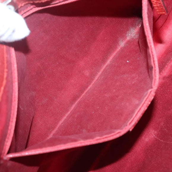 GUCCI GG Canvas Hand Bag Red Silver 113015 Auth 120586