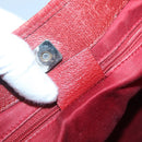 GUCCI GG Canvas Hand Bag Red Silver 113015 Auth 120586-12