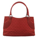 GUCCI GG Canvas Hand Bag Red Silver 113015 Auth 120586-2