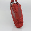 GUCCI GG Canvas Hand Bag Red Silver 113015 Auth 120586-3