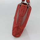 GUCCI GG Canvas Hand Bag Red Silver 113015 Auth 120586-4