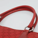 GUCCI GG Canvas Hand Bag Red Silver 113015 Auth 120586-8