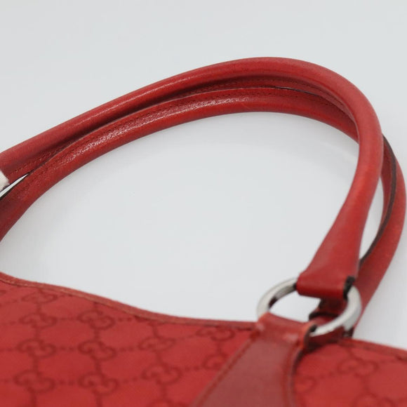 GUCCI GG Canvas Hand Bag Red Silver 113015 Auth 120586