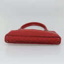 GUCCI GG Canvas Hand Bag Red Silver 113015 Auth 120586-5