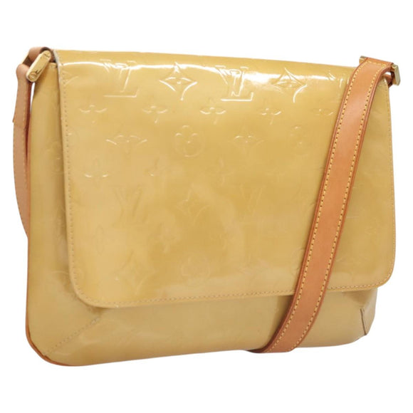 LOUIS VUITTON Monogram Vernis Thompson Street Bag Beige M91301 LV Auth 120587