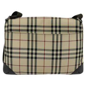 BURBERRY Nova Check Shoulder Bag Nylon Beige Silver Auth 120589 - 0