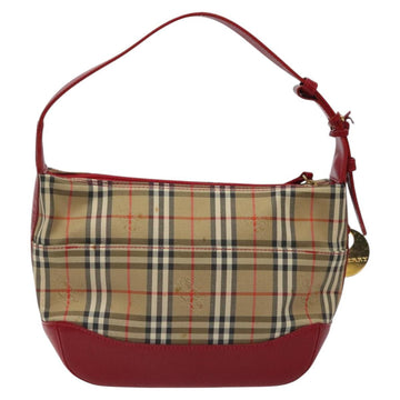 BURBERRY Nova Check Shoulder Bag Canvas Beige Gold Auth 120590 - 0