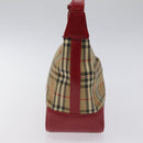 BURBERRY Nova Check Shoulder Bag Canvas Beige Gold Auth 120590-3