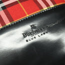 Burberrys Nova Check Blue Label Hand Bag Nylon Red Silver Auth 120591-15