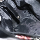 Burberrys Nova Check Blue Label Hand Bag Nylon Red Silver Auth 120591-18