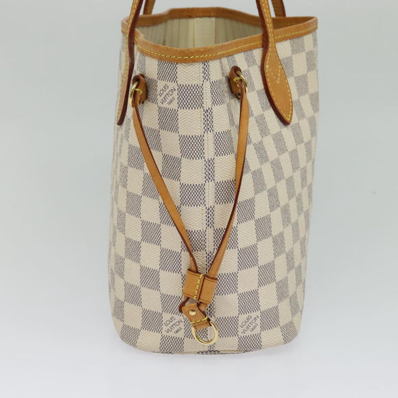 LOUIS VUITTON Damier Azur Neverfull PM Tragetasche N41362 LV Auth 120593