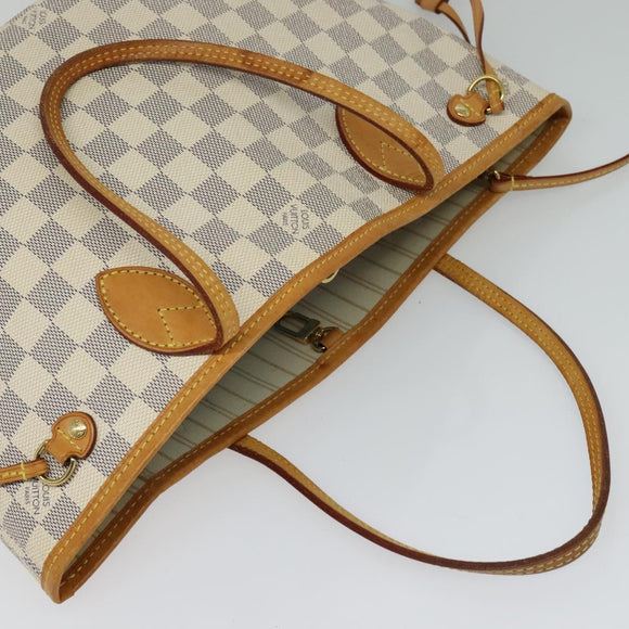 LOUIS VUITTON Damier Azur Neverfull PM Tragetasche N41362 LV Auth 120593