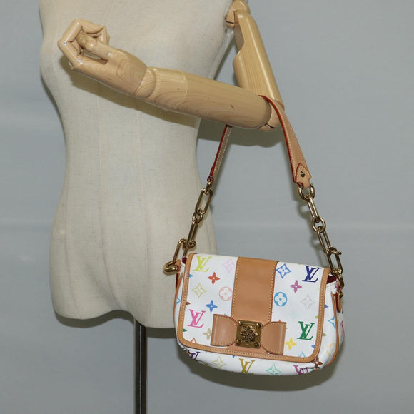 LOUIS VUITTON Monogram Multicolor Patty Shoulder Bag White M40305 Auth 120598V
