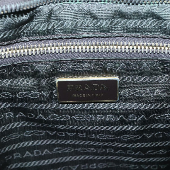 PRADA Shoulder Bag Nylon Khaki Gold Auth 120599