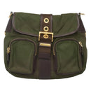 PRADA Shoulder Bag Nylon Khaki Gold Auth 120599-13