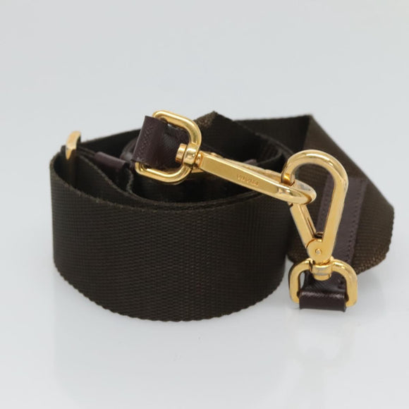 PRADA Shoulder Bag Nylon Khaki Gold Auth 120599