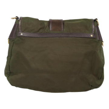 PRADA Shoulder Bag Nylon Khaki Gold Auth 120599 - 0