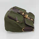 PRADA Shoulder Bag Nylon Khaki Gold Auth 120599-3