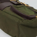 PRADA Shoulder Bag Nylon Khaki Gold Auth 120599-7